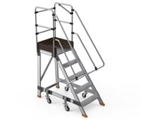 Drabina magazynowa podest jezdny HIGHER 87-YPRO 8704-Y 4 stopnie + podest