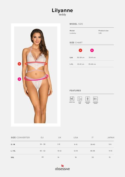Lilyanne body białe - Obsessive L/XL zdjęcie 5