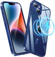 Etui iPhone 13 14 6.1" Niebieskie przezroczyste MagSafe