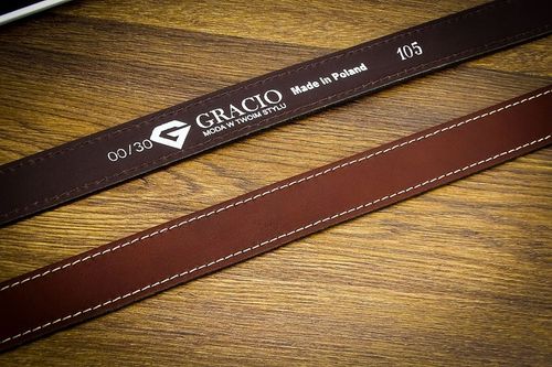 Pasek 110cm Męski Szeroki do SPODNI JEANS Brązowy na Arena.pl