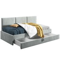 Łóżko młodzieżowe 120x200 Comfort Toni, Jasny szary, Szuflada