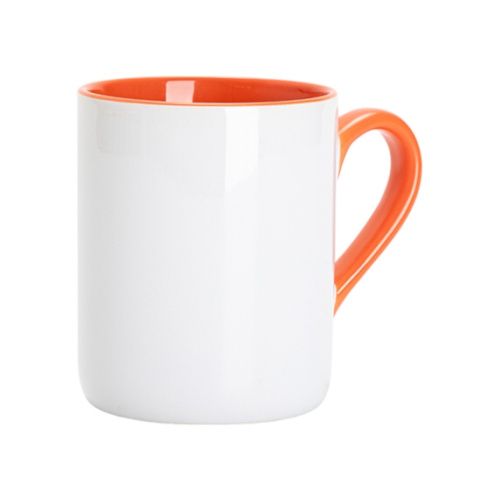 Kubek 325 ml do sublimacji - z pomarańczowym wnętrzem i uchem na Arena.pl