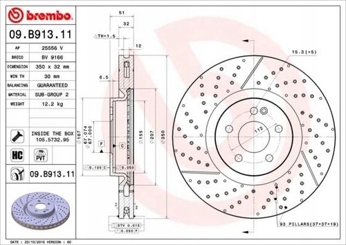 TARCZA HAM PRZOD 350X32 V BREMBO na Arena.pl