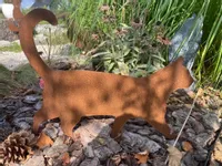 Biżuteria Ogrodowa z rdzy kot Mruczek