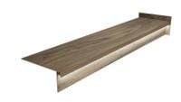 Stopnica drewnopodobna 120x30 z kapinosem, DĄB EBANO, nacięcia, LED