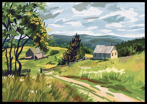 Plakat 66,5x46,5cm Bujna Wieś na Arena.pl