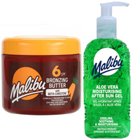 Malibu Przyspieszacz Opalania SPF6 300ml + Aloe Żel Po Opalaniu 200ml
