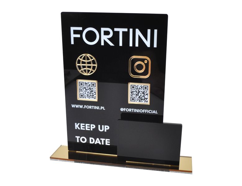 Tabliczka z plexi z nadrukiem UV i złotymi elementami zdjęcie 1