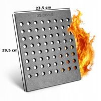 RUSZT ŻELIWNY DZIURKOWANY DO KOMINKA PIECA KOMINKOWY 23,5 x 29,5