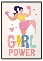 Plakat girl power 21x30 cm w czarnej ramie