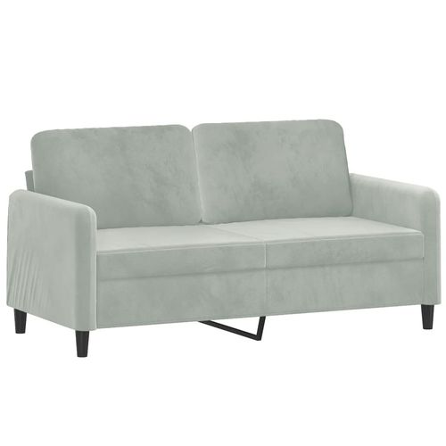 2-osobowa sofa z poduszkami, jasnoszara, 140 cm, aksamit na Arena.pl