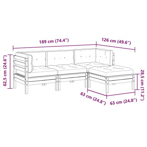 4-cz. zestaw wypoczynkowy do ogrodu, z poduszkami, impregnowany na Arena.pl