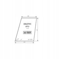 szyba drzwi górna Massey Ferguson 352, 360, 362, 365, 382, 390, 396, 398