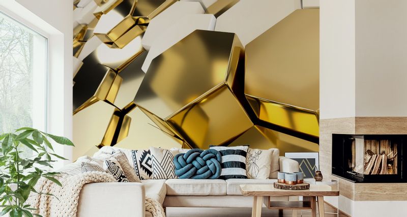 Fototapeta Do Salonu MOZAIKA Heksagony Efekt 3D Abstrakcja 368cm x 254cm zdjęcie 7