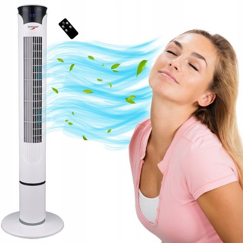 Wentylator kolumnowy wiatrak podłogowy cichy z pilotem timer termometr na Arena.pl
