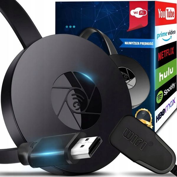 ADAPTER WIFI HDMI BEZPRZEWODOWY MIRRORSCREEN CHROMECAST 2W1 DUŻY zdjęcie 5