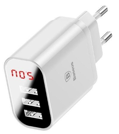 ŁADOWARKA SIECIOWA BASEUS MIRROR TRAVEL 3xUSB na Arena.pl