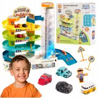 TOR PARKING GARAŻ DLA SAMOCHODÓW AUTEK DUŻY ZABAWKA 4 POZIOMY ZESTAW 6 AUT