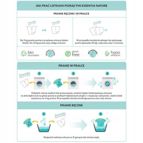Essenstia Nature Listki Do Prania Ekologiczne 2 Pr na Arena.pl