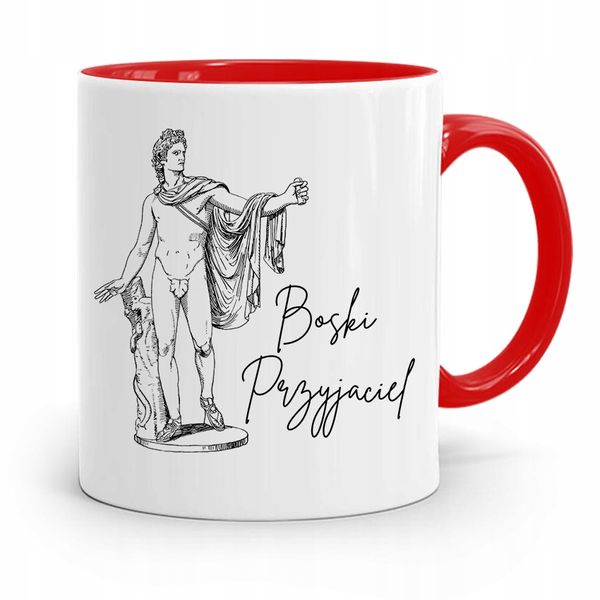 Kubek Czerwony Dla Przyjaciela Boski Przyjaciel Z Nadrukiem Ze Zdjęciem zdjęcie 1