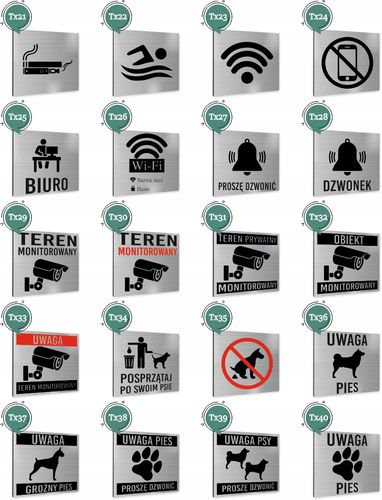 Tabliczka STRZAŁKA W DÓŁ SREBRNA Tablica nierdzewna PIKTOGRAM ALUMINIUM na Arena.pl