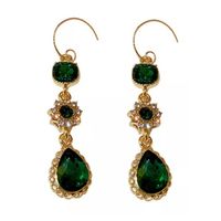 Kolczyki złote cyrkonie zielone