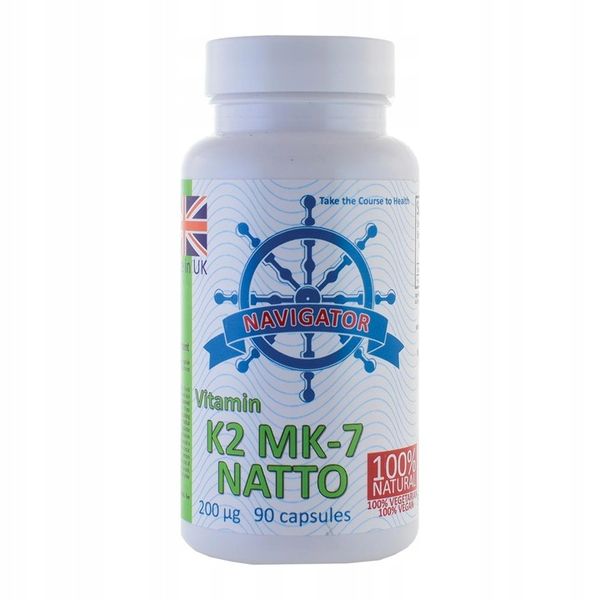 Witamina K2 MK-7 NATTO 90kap. Wsoka Dawka 200 µg zdjęcie 1