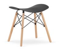 Taboret czarny KORFU stołek kuchenny 46 cm skandynawski nogi bukowe