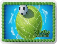 PROSTOKĄTNY OPŁATEK NA TORT A4 20x29CM - PIŁKA NOŻNA + IMIĘ