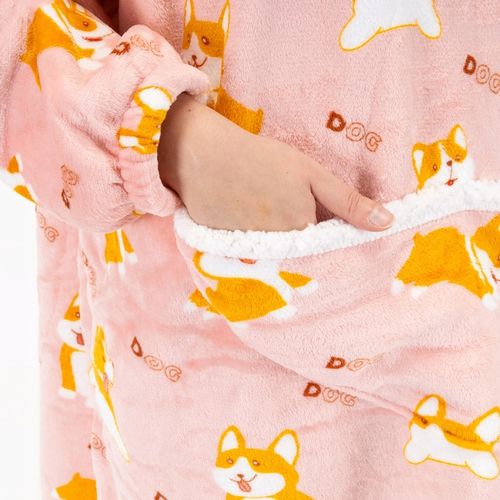 CIEPŁA BLUZA OVERSIZE 2W1 DŁUGA KOCOBLUZA KOCOSZLAFROK CIEPŁY KOC na Arena.pl