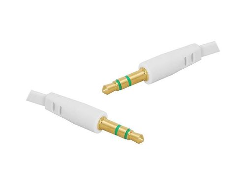 KABEL AUX JACK 3,5MM-JACK 3,5MM 1M PŁASKI BIAŁY LX8504 na Arena.pl