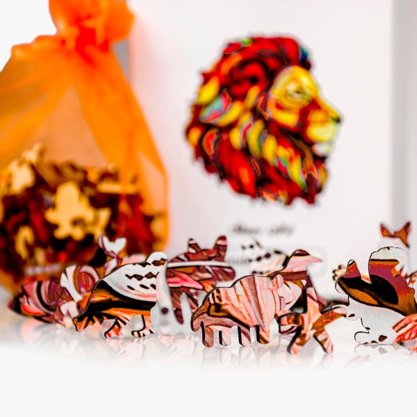 Puzzle drewniane dla dorosłych i dzieci lew A4 150 elementów zdjęcie 4