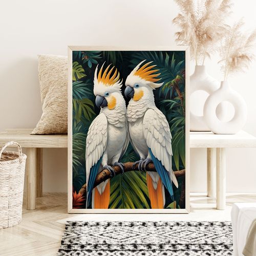 Plakat dwie papugi 40x50 cm na Arena.pl