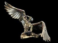 STEAMPUNK SIEDZĄCY SKRZYDLATY AKT MĘSKI VERONESE  (WU77045A4)