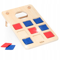 Gra Zręcznościowa Cornhole 2w1 Rzut do Celu Viga Drewniane Kółko i Krzyżyk