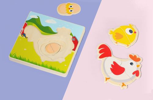 drewniane puzzle montessori dla dzieci kurczak mwz-3154 na Arena.pl