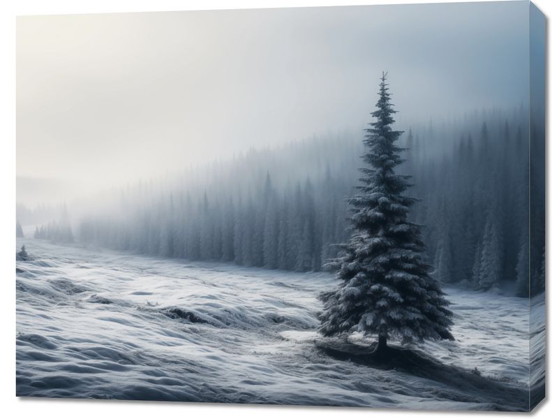 Obraz 90x70cm Samotna Choinka zdjęcie 1