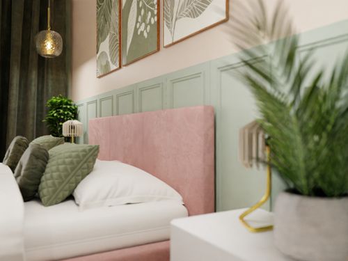 ŁÓŻKO TAPICEROWANE DO SYPIALNI 120x200 ŁÓŻKO PODWÓJNE Z POJEMNIKIEM RÓŻOWE na Arena.pl