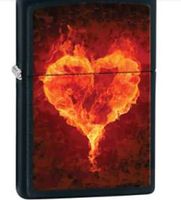 Zapalniczka ZIPPO Z28313, Burning Heart, Black Matte - płonące serce