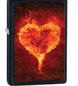 Zapalniczka ZIPPO Z28313, Burning Heart, Black Matte - płonące serce