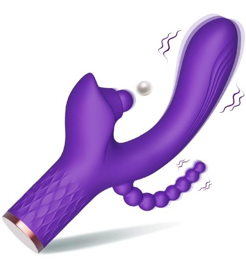 Fioletowy wibrator potrójnej satysfakcji zdjęcie 1