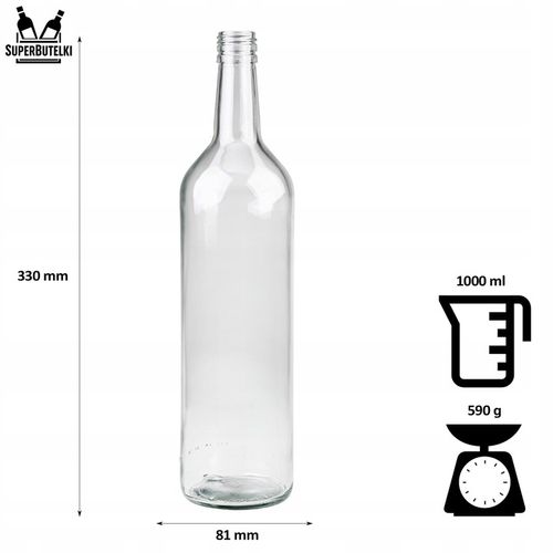 10x BUTELKI MONOPOLOWE 1L 1000 ml WÓDKĘ BIMBER SOK nalewki z zakrętką na Arena.pl