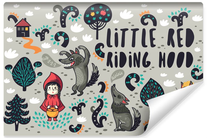 Fototapeta Ścienna Dla Dzieci Bajka Czerwony KAPTUREK Wilk 368cm x 254cm zdjęcie 1