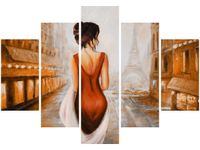 OBRAZ PARIS WALK WIEŻA EIFFA KOBIETA KOLORY