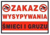 ZI-64 - TABLICA - Zakaz wysypywania śmieci i gruzu