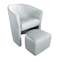 Fotel CLUB z podnóżkiem jasny szary MG39