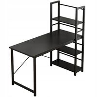 biurko komputerowe loft czarne szkolne industrialne z regałem półkami 120cm