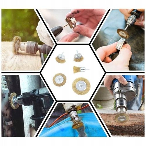 SZCZOTKI DRUCIANE NA WKRĘTARKĘ WIERTARKĘ ZESTAW SZCZOTEK DRUCIANYCH 5SZT na Arena.pl