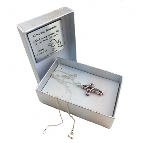 SREBRNY KRZYŻYK OZDOBNY Z CYRKONIAMI SREBRO PRÓBY 925 DOSTĘPNY W RÓŻNYCH KOLORACH na Arena.pl