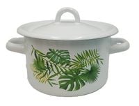 garnek emaliowany z pokrywką 2l / 16cm monstera